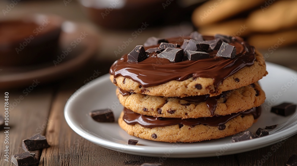 Delicious chocolate and nut spark cookies, featuring a rich chocolate base studded with crunchy nuts. These cookies are beautifully arranged on a vibrant plate, showcasing their texture Delicious chocolate and nut spark cookies, featuring a rich chocolate base studded with crunchy nuts. These cookies are beautifully arranged on a vibrant plate, showcasing their texture