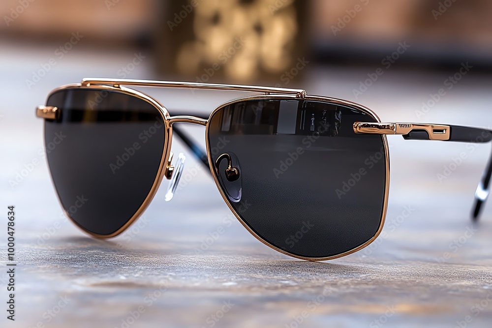 Minimalist sunglasses silhouette, with bold, simple lines representing
