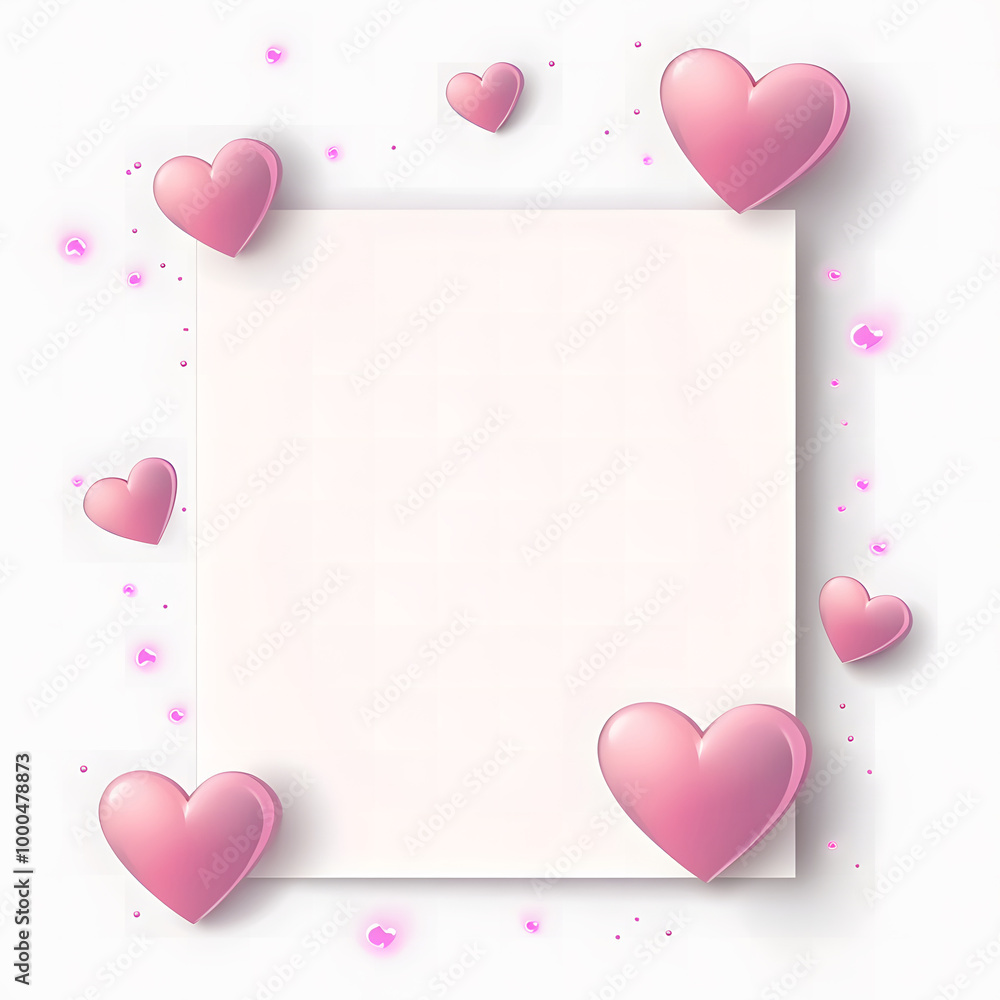 Heart Frame Design with Black and Pink Hearts for Valentine's Day Heart Frame Design with Black and Pink Hearts for Valentine's Day