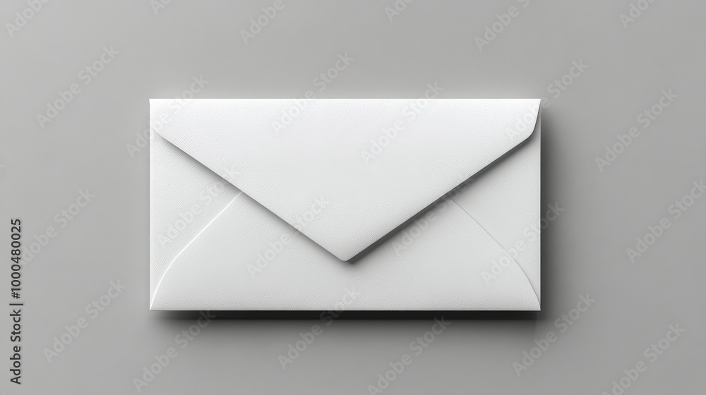 Simple white envelope on grey background Simple white envelope on grey background