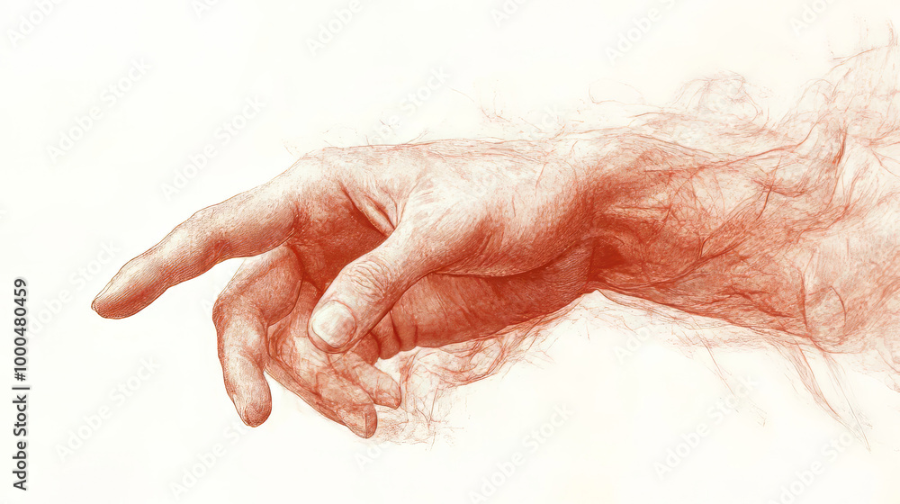Fototapeta premium Soft-hued hand reaching out