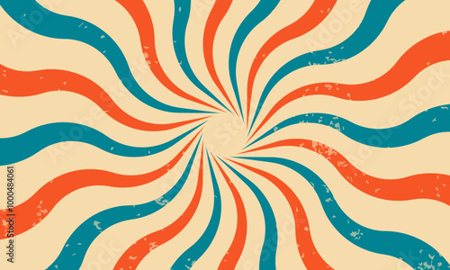 Classic vintage rays sunburst twisted retro background