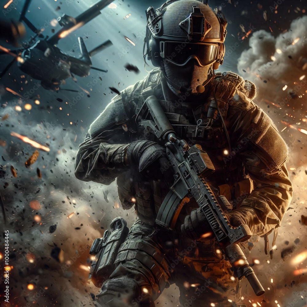 Heroic soldiers symbolizing war and peace Heroic soldiers symbolizing war and peace