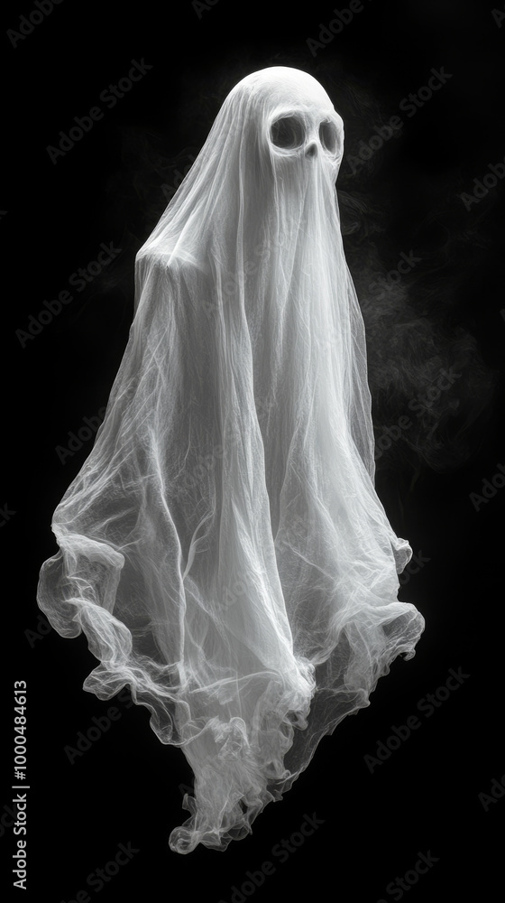 A ghostly figure appears in the dark. A ghostly figure appears in the dark.