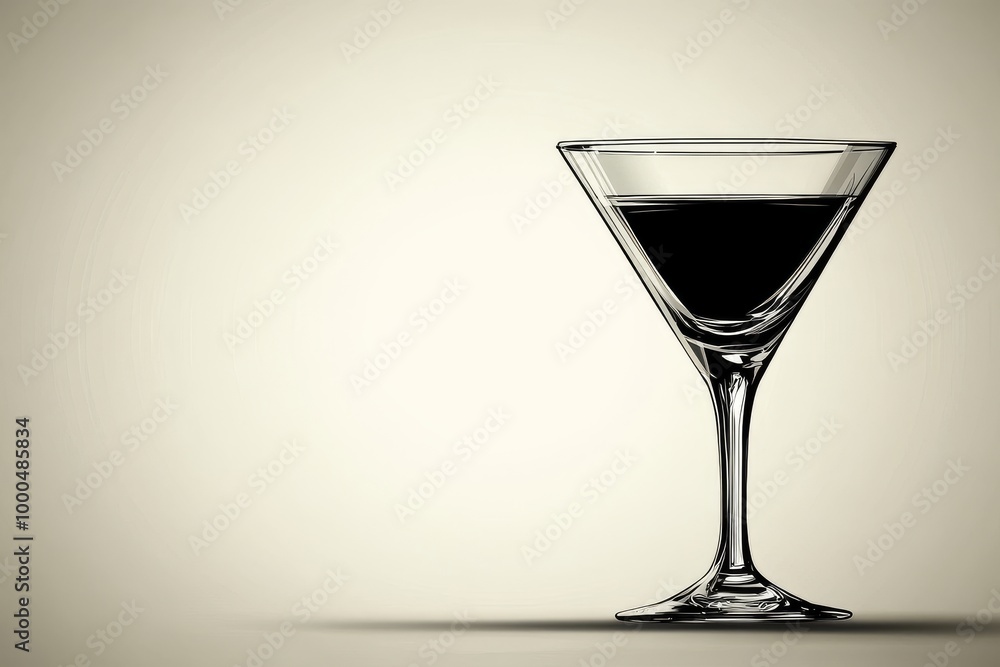 Espresso martini in a coupe glass placed on a marble surface against a softly lit background creating a warm rich atmosphere