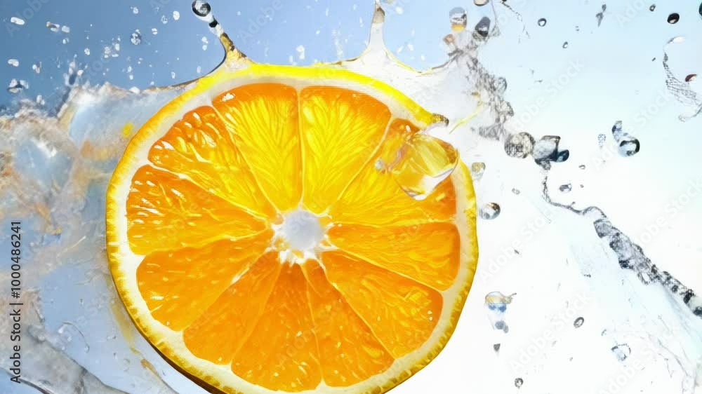 orange and lime slices being splashed by water, summer refreshment concept orange and lime slices being splashed by water, summer refreshment concept