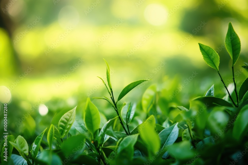 Green tea garden blurred background Green tea garden blurred background