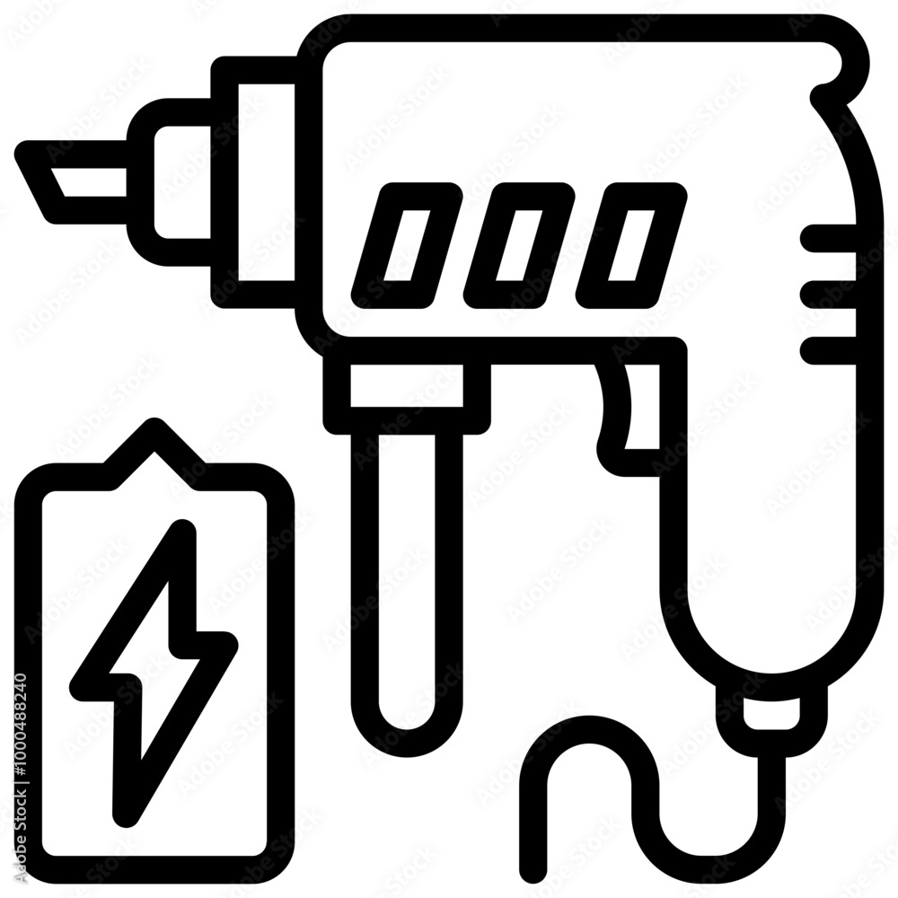 Drilling Machine Icon. Electric drill isolated icon Drilling Machine Icon. Electric drill isolated icon