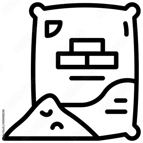 Portland cement bag icon. cement bag icon