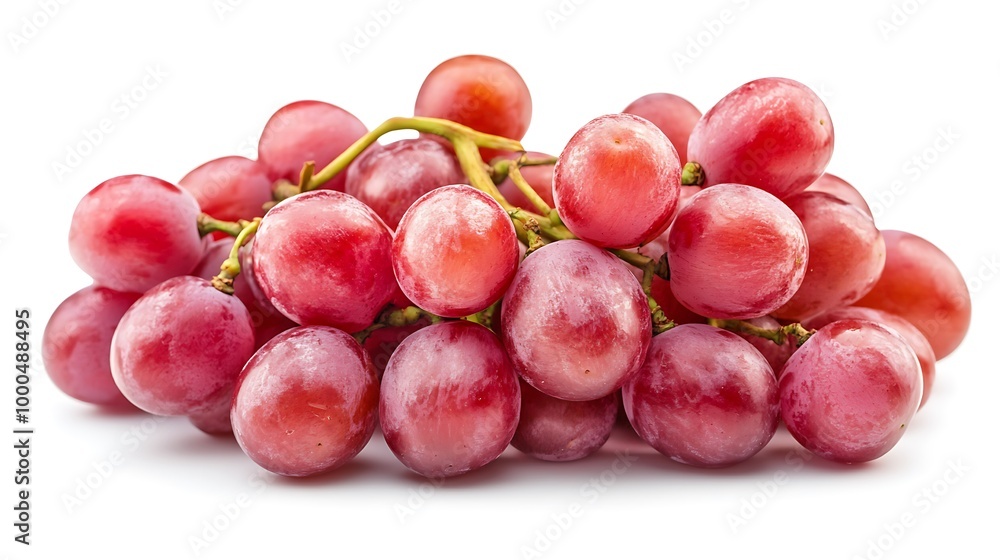 Fresh, red grapes on a white background. Fresh, red grapes on a white background.