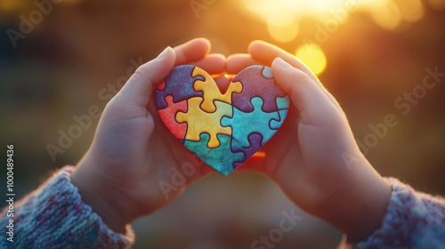 Wallpaper Mural Colorful Puzzle Heart Torontodigital.ca