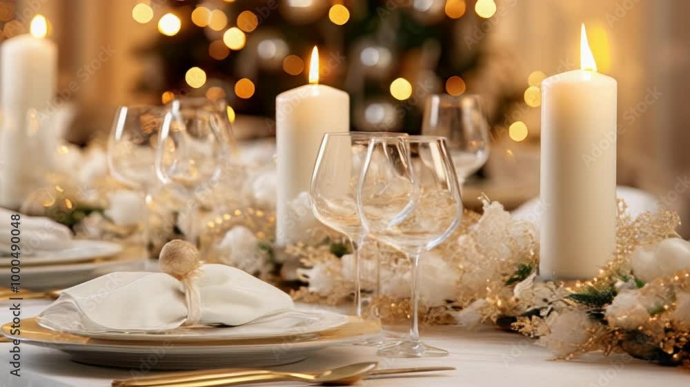 Festive table, table served for New Year Party Festive table, table served for New Year Party