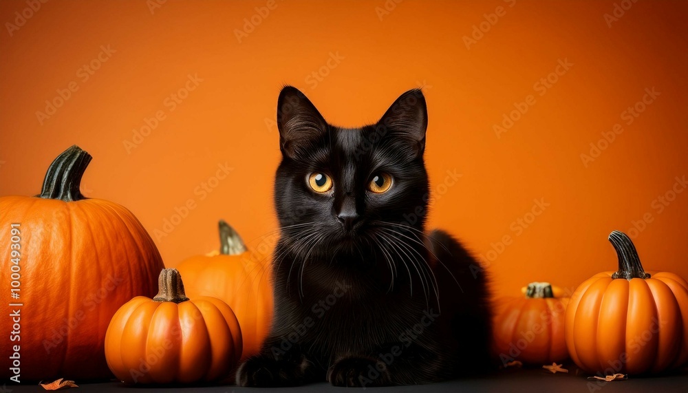halloween pumpkin with cat halloween pumpkin with cat