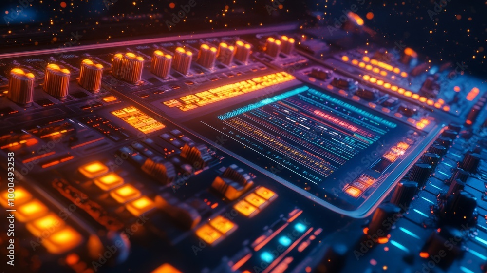 Fototapeta premium Vibrant Music Mixer