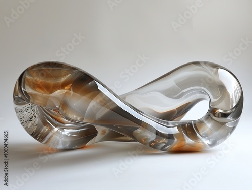 Abstract Glass Sculpture: Modern Art Design for Home Decor