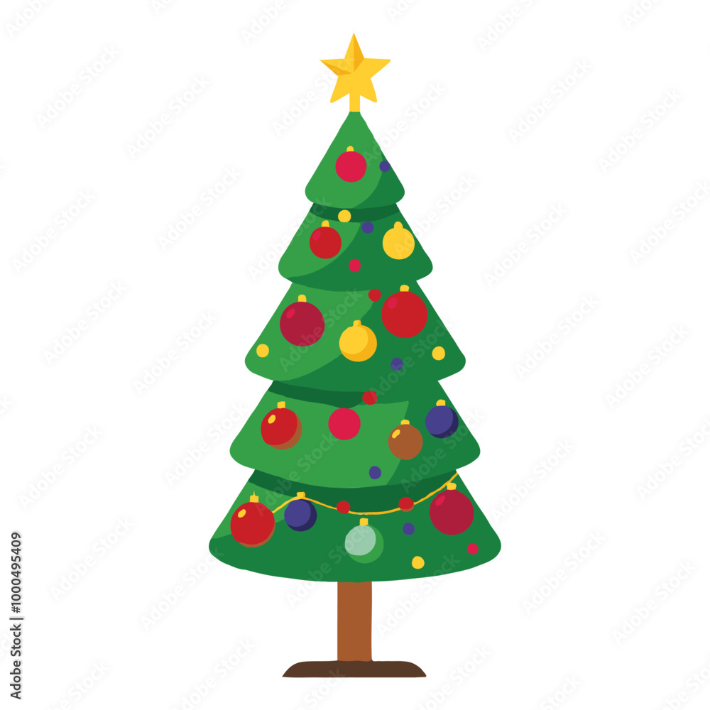 Vector clipart of a Christmas tree with lighting decorations Vector clipart of a Christmas tree with lighting decorations