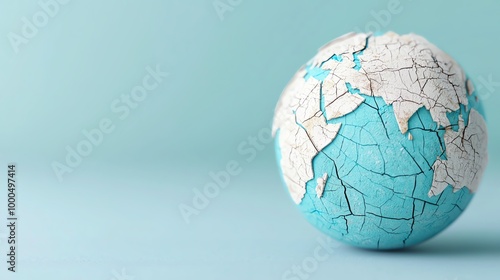 Cracked globe showing disrupted trade routes, 3D illustration