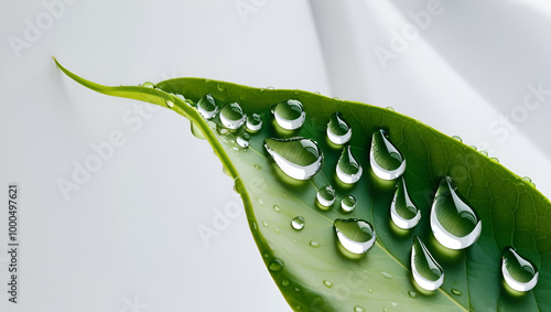 water drops on green leaf
