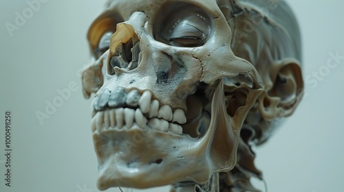 Close-Up of a Human Skull: Anatomy and Structure