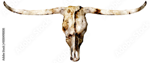 Картината върху платно digital painting version of long horn bull