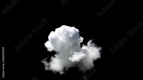 Macro Shot, Top-Down View: Time-Lapse of a White Cloud Moving Against a Black Background or Macro Shot, Top-Down View: White Cloud Movement in Time-Lapse Against Black Background photo