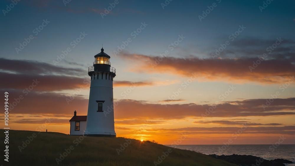 sunset behind a historic lighthouse background sunset behind a historic lighthouse background