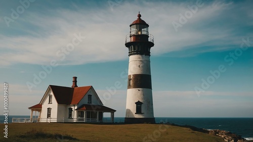 old lighthouse with a vintage vibe background