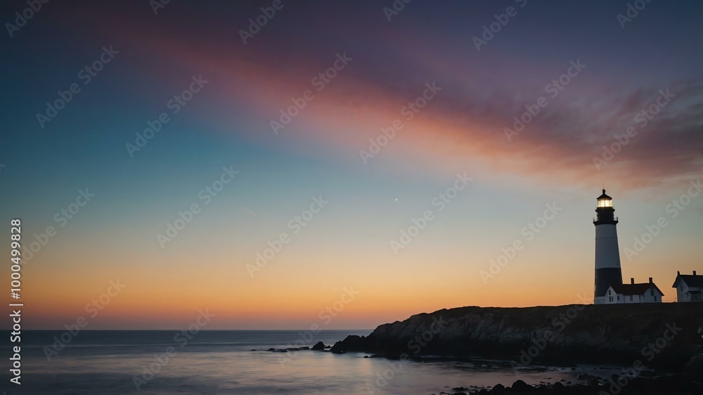 coastal lighthouse at dusk background coastal lighthouse at dusk background