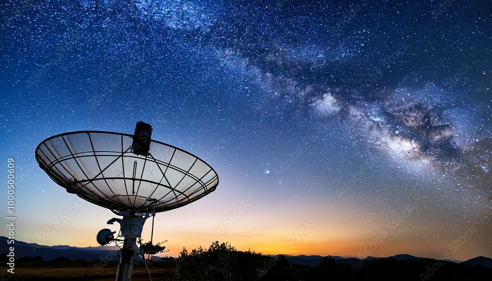 radio telescope at sunset radio telescope at sunset