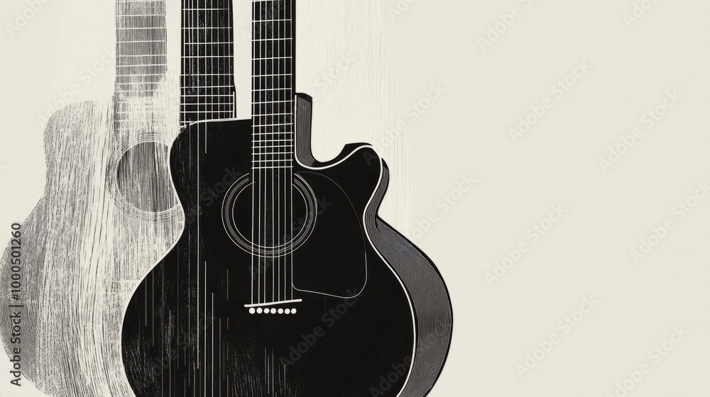 Fototapeta premium Elegant Acoustic Guitars