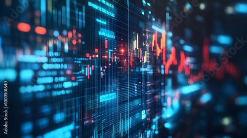 Wallpaper Mural Business, Technology, Internet and network concept. Financial Graph. Stock Market chart. Forex Investment.  Torontodigital.ca