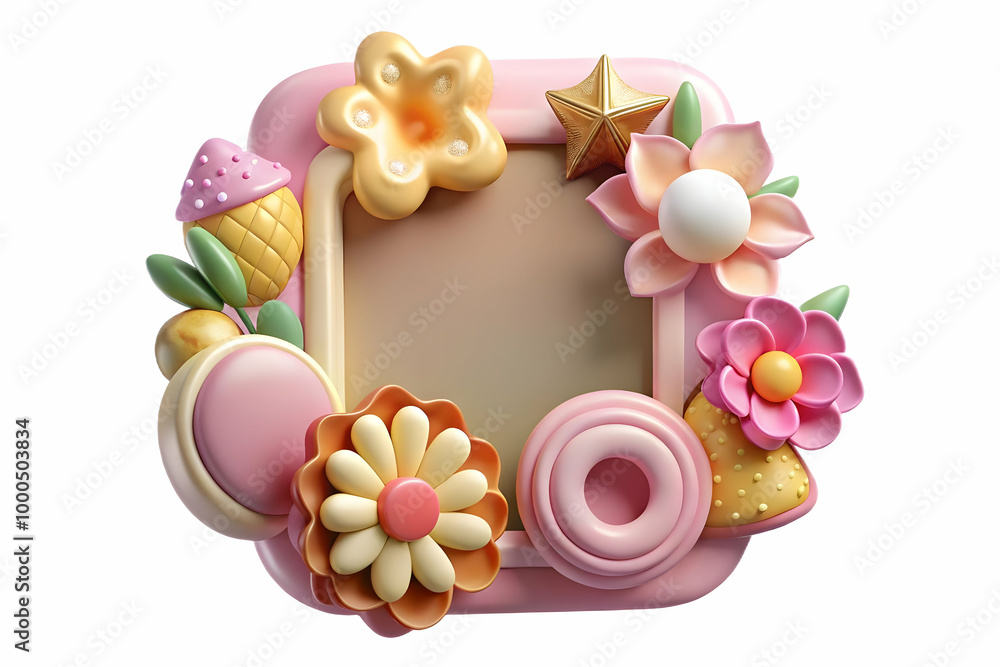 3D Floating Flowers and Sweets Frame with Copy Space | Dynamic A-Frame Design Featuring Bhai Dooj Sweets and Floral Elements for Custom Messaging 3D Floating Flowers and Sweets Frame with Copy Space | Dynamic A-Frame Design Featuring Bhai Dooj Sweets and Floral Elements for Custom Messaging