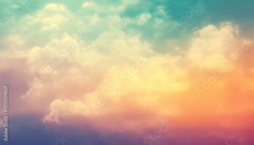 abstract background of nature with clouds and sky with a grunge texture and gradient filter