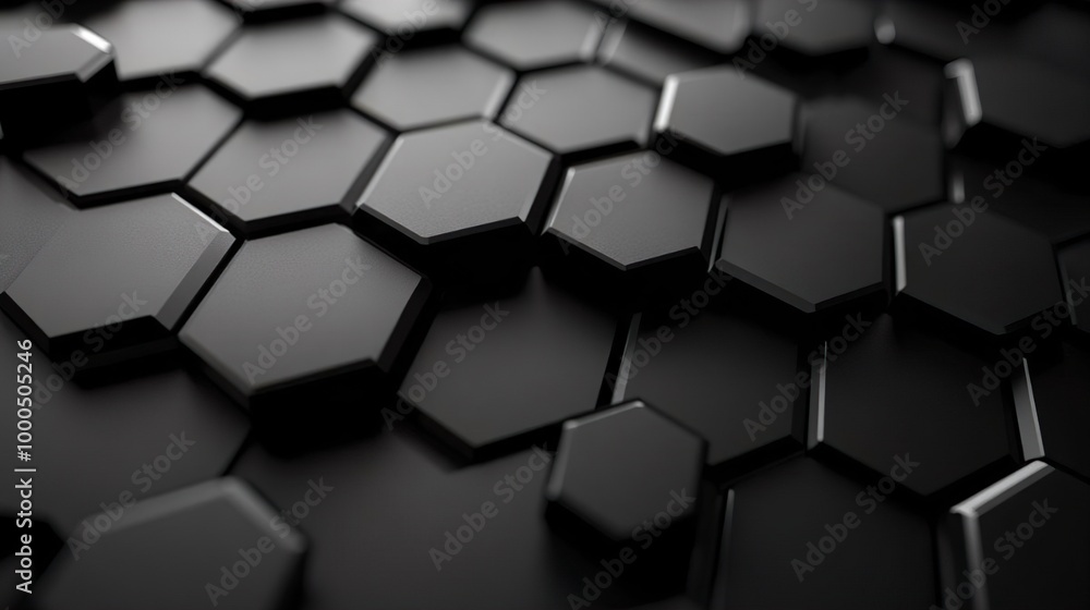 A monochrome color scheme showcases a modern pattern of interlocking hexagons A monochrome color scheme showcases a modern pattern of interlocking hexagons