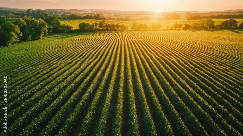 Serene Rural Landscape at Sunset Serene Rural Landscape at Sunset