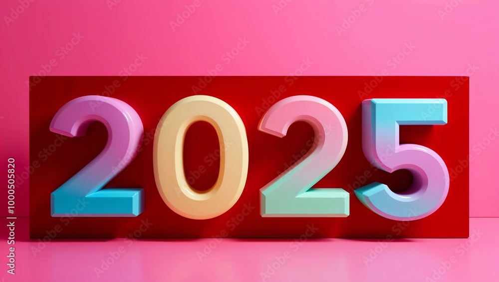 neon pastels year in bold wide font red background neon pastels year in bold wide font red background