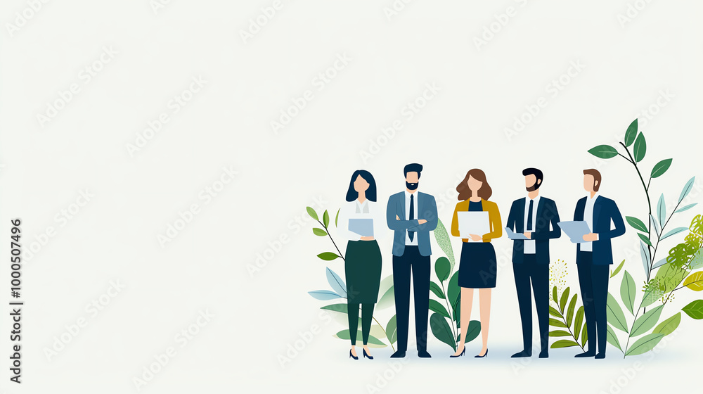 Diverse business team, white isolated background Diverse business team, white isolated background