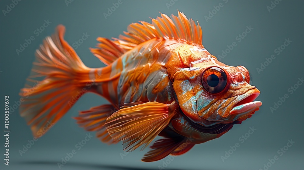 Fototapeta premium Orange Fish with Striking Detail - Underwater Photography