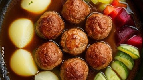 Top View of Frikadeller: Authentic Danish Meatballs Recipe photo