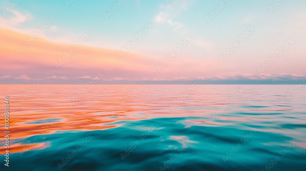 Crystalclear lake reflecting a rainbow sky, lowangle shot, serene and tranquil, soft glow, natures harmony Crystalclear lake reflecting a rainbow sky, lowangle shot, serene and tranquil, soft glow, natures harmony