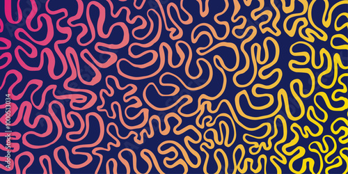 Fondo abstracto colorido y alegre hecho a mano, vector con textura y orgánico para diseños como portada, flyer, cartel, banner, 