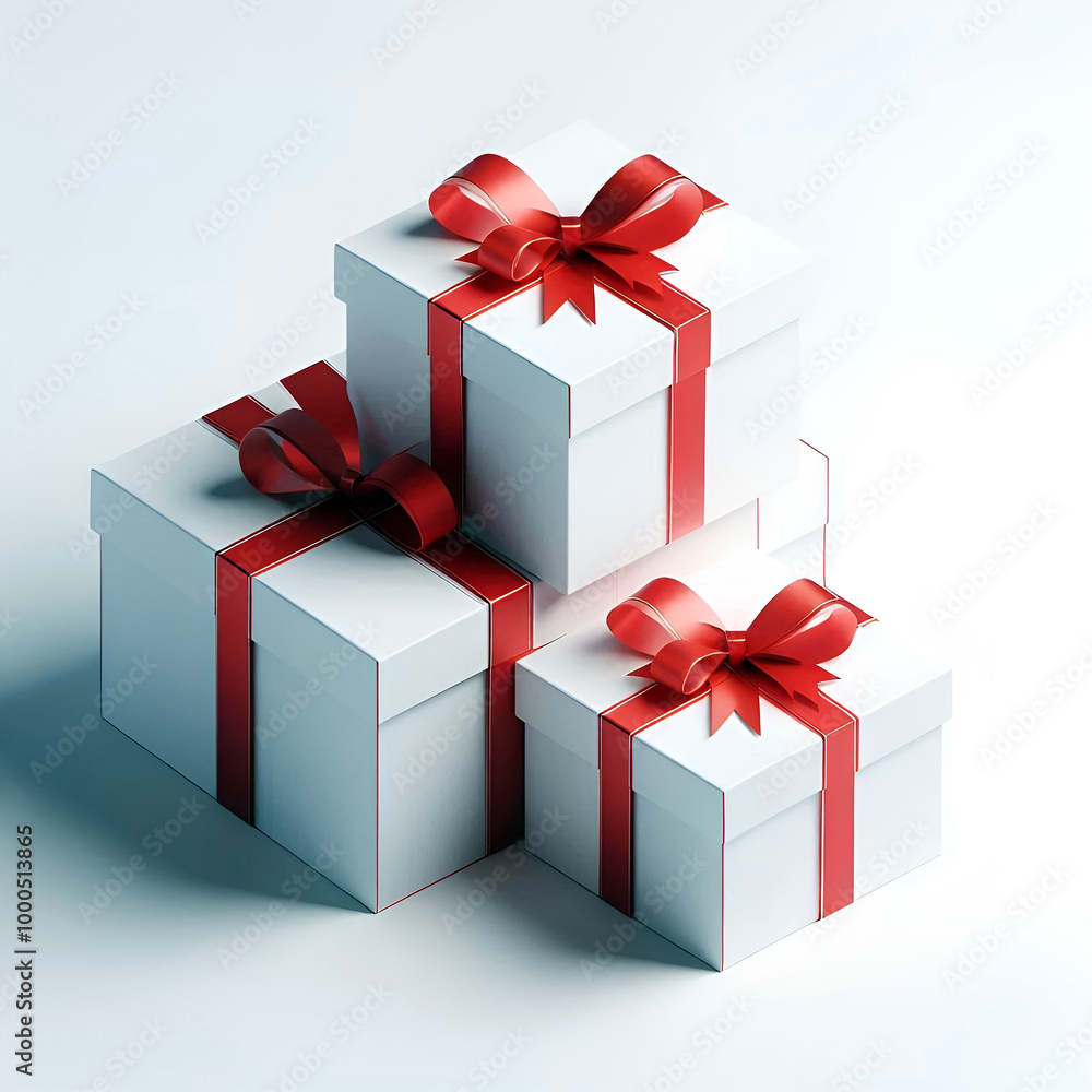 Fototapeta premium Luxurious Boxing Day Sale Design with Black Gift Box and Red Ribbon