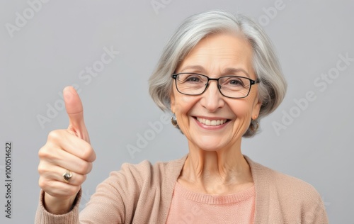 Wallpaper Mural Confident Senior Lady Giving a Thumbs Up Gesture Torontodigital.ca