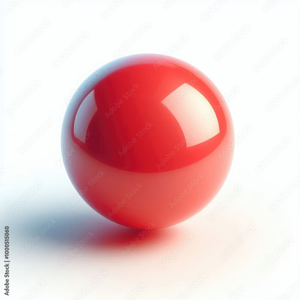 Floated round plastic red ball isolated on a white background Floated round plastic red ball isolated on a white background
