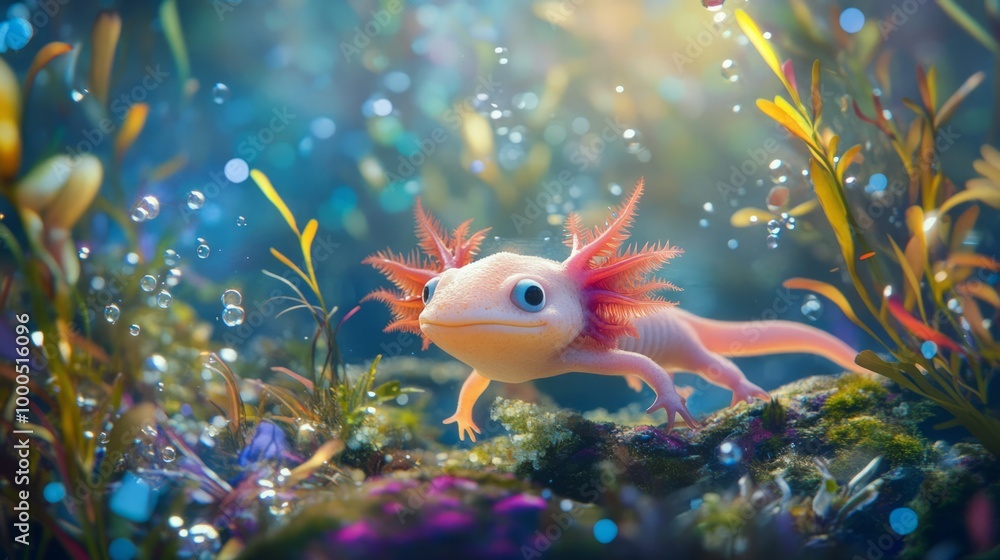 Underwater Fantasy with Axolotl Underwater Fantasy with Axolotl