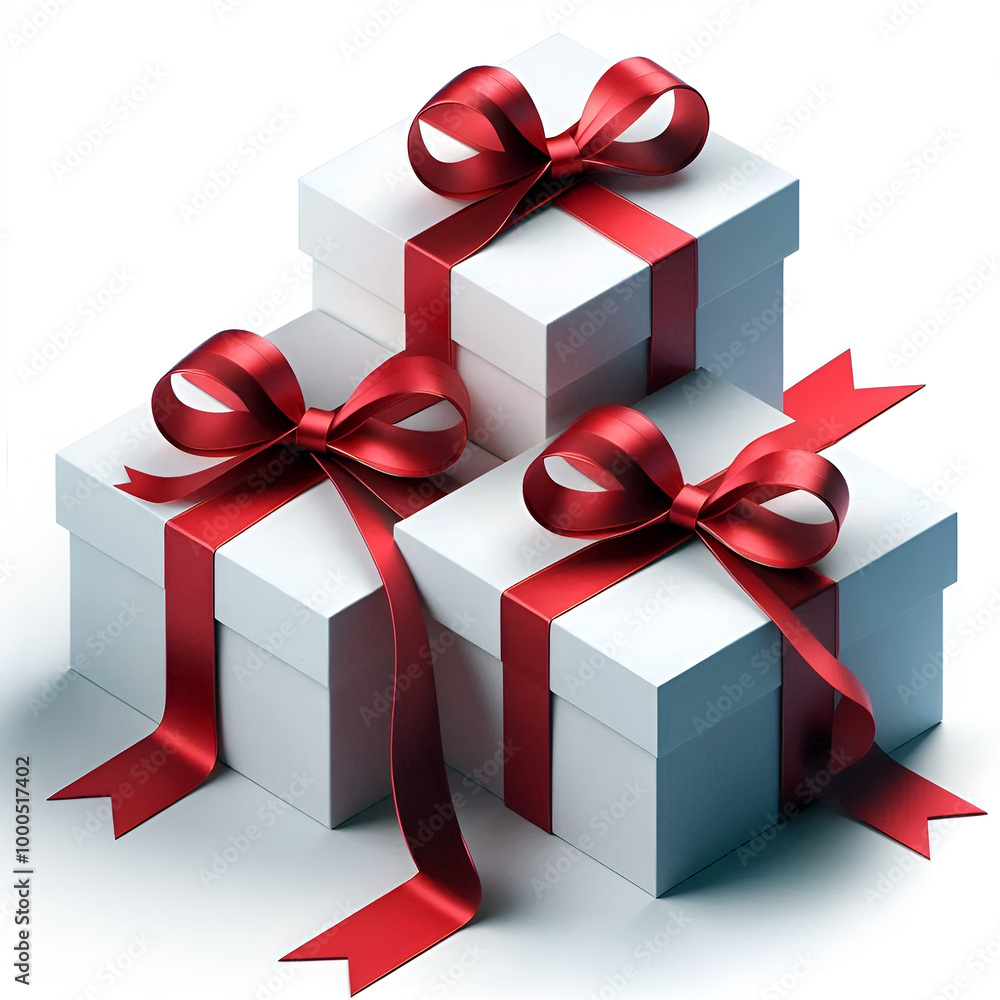 Fototapeta premium Luxurious Boxing Day Sale Design with Black Gift Box and Red Ribbon