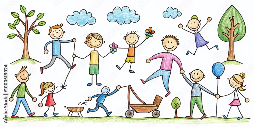Simple and Creative Drawing of Stick Figures Engaging in Various Activities and Scenarios Simple and Creative Drawing of Stick Figures Engaging in Various Activities and Scenarios
