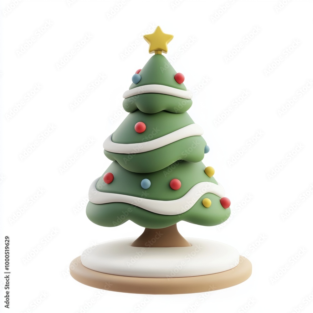 Minimalistic green pine tree figurine on a white background, creating a modern holiday aesthetic. Minimalistic green pine tree figurine on a white background, creating a modern holiday aesthetic.