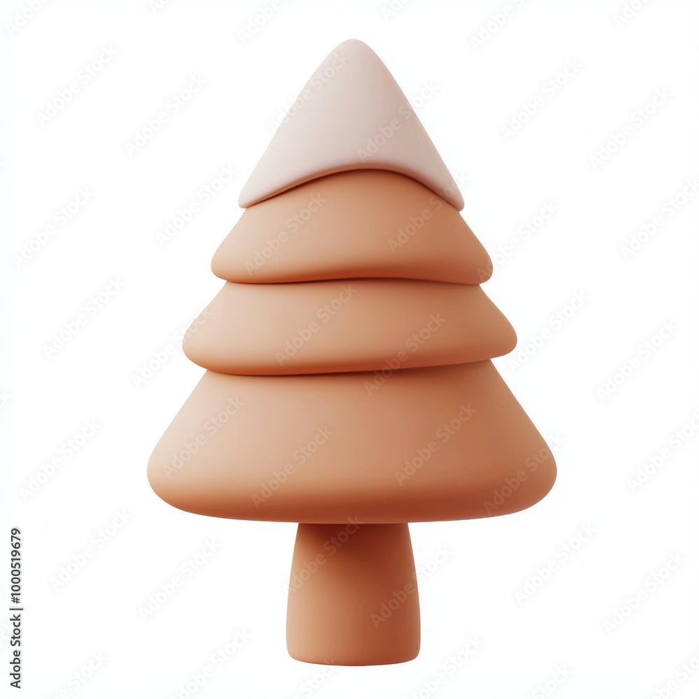 Minimalistic green pine tree figurine on a white background, creating a modern holiday aesthetic. Minimalistic green pine tree figurine on a white background, creating a modern holiday aesthetic.
