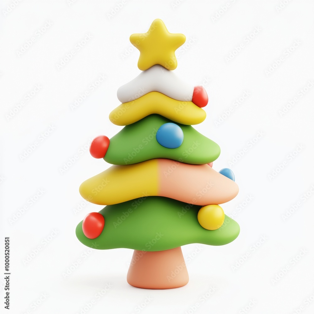 Minimalistic green pine tree figurine on a white background, creating a modern holiday aesthetic. Minimalistic green pine tree figurine on a white background, creating a modern holiday aesthetic.